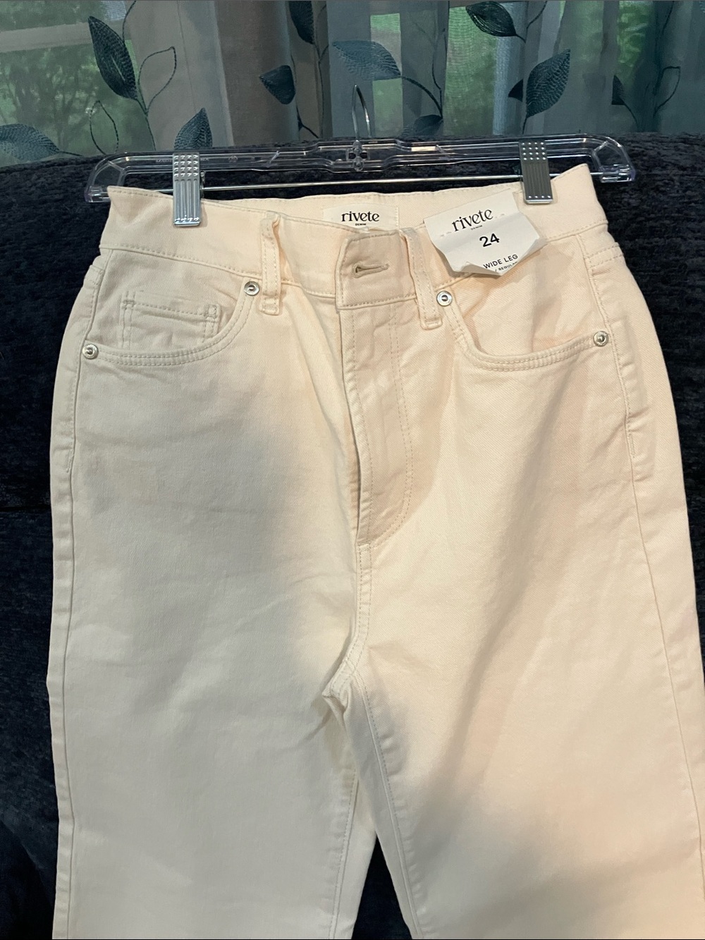 LOFT High-Rise Wide Leg Jeans in Creamy Ivory
